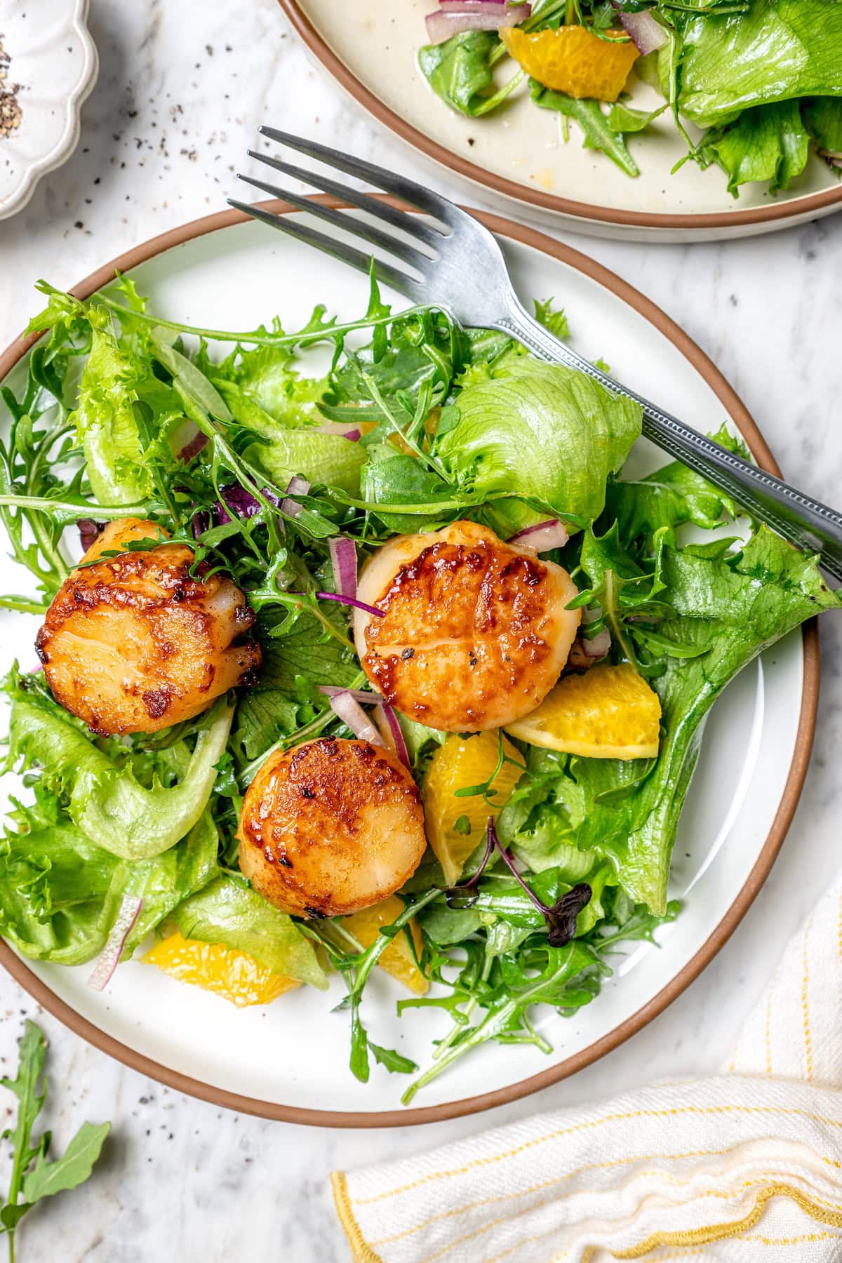 Pan seared scallops with citrus salad