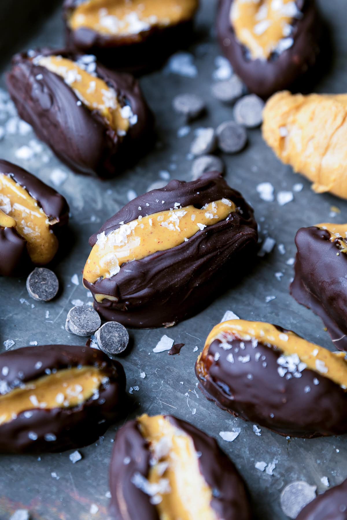 Peanut Butter Chocolate Covered Stuffed Dates